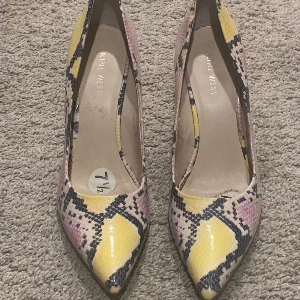 Nine West Snake Print Heels Size: 7.5